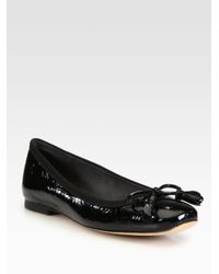 ballet flats stuart textured weitzman patent leather
