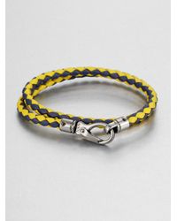 Tod's | Blue Leather Double-wrap Bracelet | Lyst
