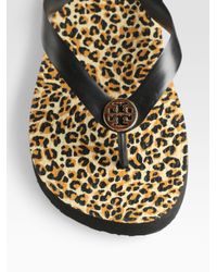 Tory Burch | Black Logo Flip Flops | Lyst