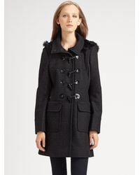 HUNTER | Black Wool Duffle Coat | Lyst
