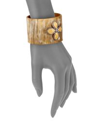 Kevia | Brown Wide Horn Bracelet | Lyst