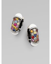 M.c.l Matthew Campbell Laurenza | Multicolor Sapphire & Sterling Silver Clip-on Hoop Earrings/0.75 | Lyst