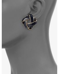 Oscar de la Renta | Blue Mosaico Button Earrings | Lyst