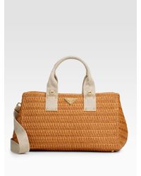 prada straw beach tote
