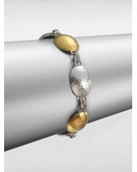 Gurhan | Metallic 24k Gold Sterling Silver Lentil Link Bracelet | Lyst