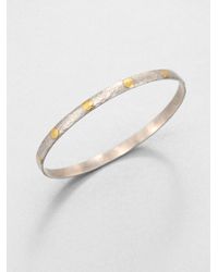 Gurhan | Metallic Edifice 24k Yellow Gold & Sterling Silver Midnight Dot Bangle Bracelet | Lyst