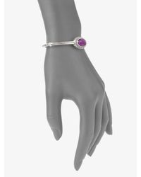 Jude Frances | Purple Sterling Silver Oval Bangle Braceletamethyst | Lyst