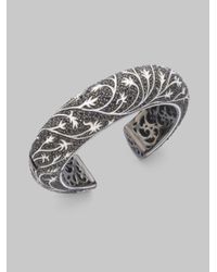 M.c.l Matthew Campbell Laurenza | Metallic Black Sapphire Pav233 Sterling Silver Leaves Bracelet | Lyst