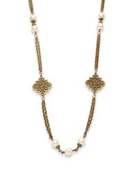 Ben-Amun | Metallic Byzantine Filigree Pearl Necklace | Lyst