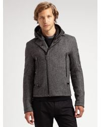 Calvin Klein | Gray Tweed Motorcycle Jacket for Men | Lyst