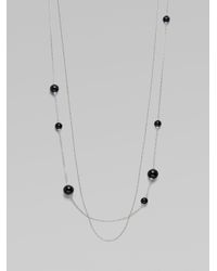 Georg Jensen | Sphere Double Row Black Agate Station Necklace | Lyst
