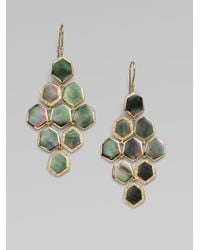 Ippolita | Green 18k Gold Diamond Accented Hexagon Cascade Earrings | Lyst