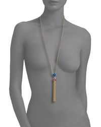Judith Leiber | Brown Swarovski Crystal Turquoise Flapper Necklace | Lyst