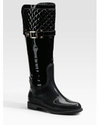 Marina Rinaldi | Black Quilted Rain Boot | Lyst