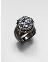 M.c.l Matthew Campbell Laurenza | Blue Sapphire White Topaz Blue Topaz Sterling Silver Flower Pot Ring | Lyst