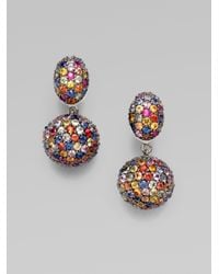 M.c.l Matthew Campbell Laurenza | Multicolored Sapphire Paveacute Drop Earring | Lyst