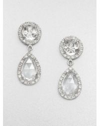 Mija | Metallic White Sapphire Teardrop Earrings | Lyst