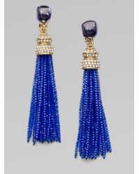 Oscar de la Renta | Blue Pav233 Tassel Earrings | Lyst
