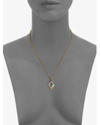 Temple St. Clair | Blue Classic Color Aquamarine, Diamond & 18k Yellow Gold Pear Pendant | Lyst