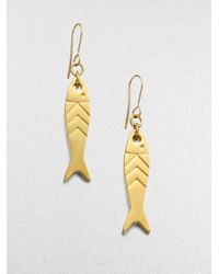 Tory Burch | Metallic Emerson Fish Drop Earrings | Lyst