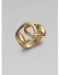 Gucci | Metallic 18k Gold Horsebit Ring | Lyst