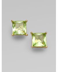 kate spade new york | Green Peridot Square Stud Earrings | Lyst