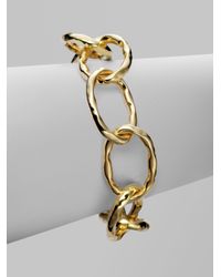 Roberto Coin | Metallic 18k Gold Large Link Martellato Bracelet | Lyst