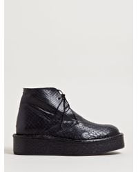 Barny Nakhle Black Womens Python High Top Platform Shoes