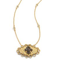 Belargo | Metallic Twotone Fleur De Lis Medallion Pendant Necklace | Lyst