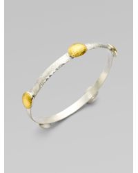 Gurhan | Metallic Jordan 24k Yellow Gold & Sterling Silver Lentil Station Bangle Bracelet | Lyst