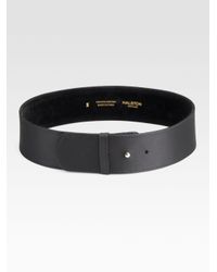 Halston Satin Belt in Black - Lyst
