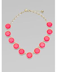 kate spade new york | Pink Faceted Stone Necklace | Lyst