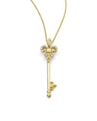 KC Designs | Metallic Diamond Fleur De Lis Key Pendant Necklace | Lyst