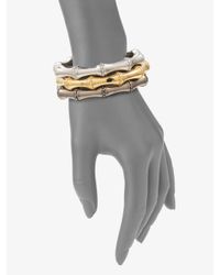 Kenneth Jay Lane | Gray Set Of Three Bamboo Bangle Bracelet | Lyst