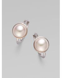 Majorica | Natural 10mm Mabe Pearl & Sterling Silver Earrings | Lyst