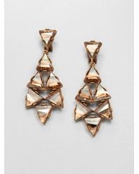 Oscar de la Renta | Metallic Triangle Chandelier Earrings | Lyst