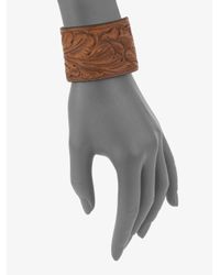 Ralph Lauren Blue Label | Brown Embossed Leather Bracelet | Lyst