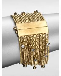 ABS By Allen Schwartz | Glass Stone Multichain Bracelet | Lyst
