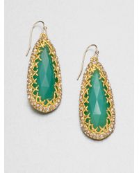 Alexis Bittar | Green Swarovski Crystal Accented Chrysoprase Teardrop Earrings | Lyst