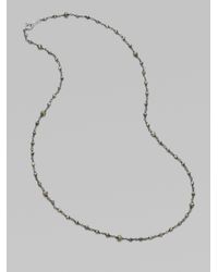 Mizuki | Gray Oxidized Sterling Silver Pyrite Necklace | Lyst