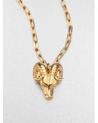 Tory Burch | Metallic 16k Goldplated Ram Head Pendant Necklace | Lyst