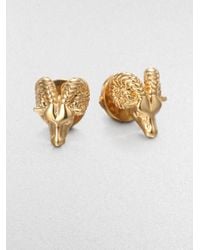 Tory Burch | Metallic 16k Gold Plated Ram Head Stud Earrings | Lyst