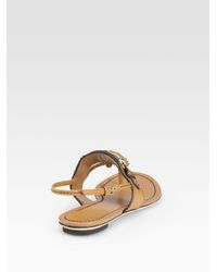 Gucci | Natural Emily Leather Tassel Thong Sandals | Lyst