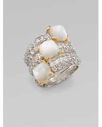Kara Ross | Motherofpearl Sugarloaf White Sapphire Ring | Lyst