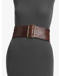 Linea Pelle Wide Leather Waist Belt in Brown - Lyst