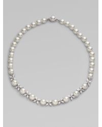 Majorica | 10Mm White Pearl & Sterling Silver Butterfly Necklace | Lyst