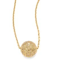 Roberto Coin | Metallic Small Pavé Cognac Diamond 18k Yellow Gold Sphere Necklace | Lyst