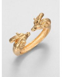 Tory Burch | Metallic Ram Head Cuff Bracelet | Lyst