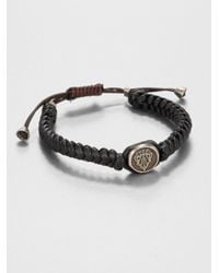 Gucci | Brown Woven Leather Bracelet for Men | Lyst