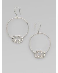 silver earrings gucci hoop britt sterling metallic